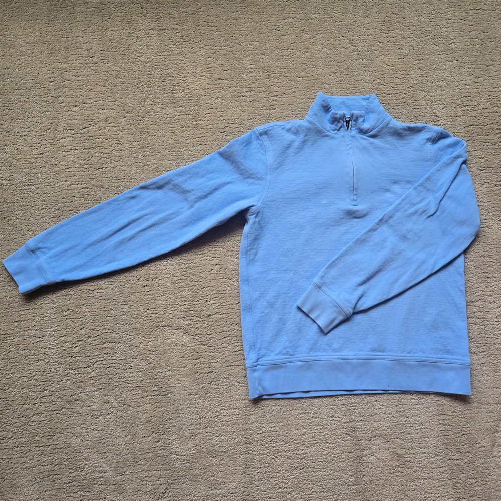 Billy Reid Mens Small Light Blue Quarter Zip Pullover
